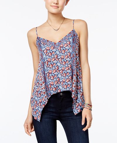 American Rag Printed Handkerchief-Hem Top, Only at Macy's