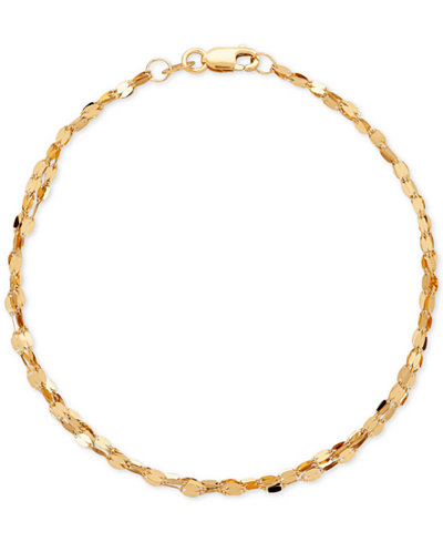 Triple Strand Link Bracelet in 14k Gold