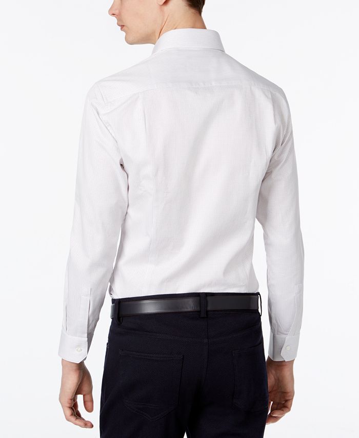 Vince Camuto Men's SlimFit Burgundy/Navy Digital Stripe Dress Shirt