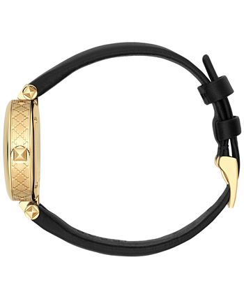 Gucci - Women's Swiss Diamantissima Black Leather Strap Watch 27mm YA141505