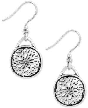 image of Lucky Brand Silver-Tone Disc Drop Earrings