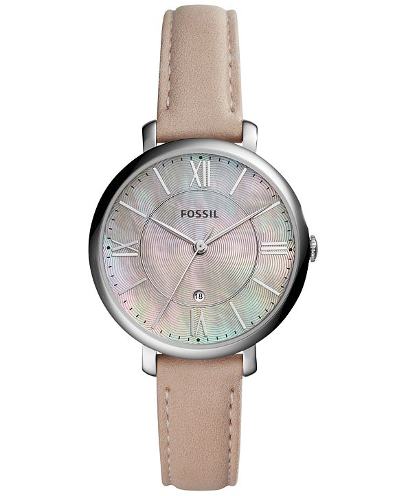 Fossil Women's Jacqueline Pink Leather Strap Watch 36mm ES4151