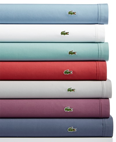 Lacoste Home Solid Percale Sheet Set, Twin - Macy's