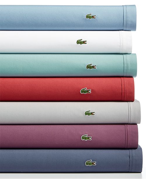 Lacoste Home Solid 4pc Sheet Sets, Cotton Percale Sheets
