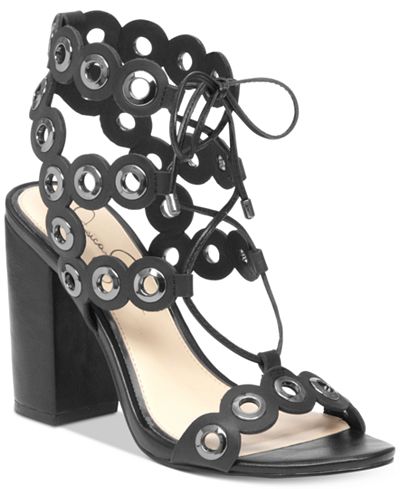 Jessica Simpson Kariss Strappy Embellished Block-Heel Sandals