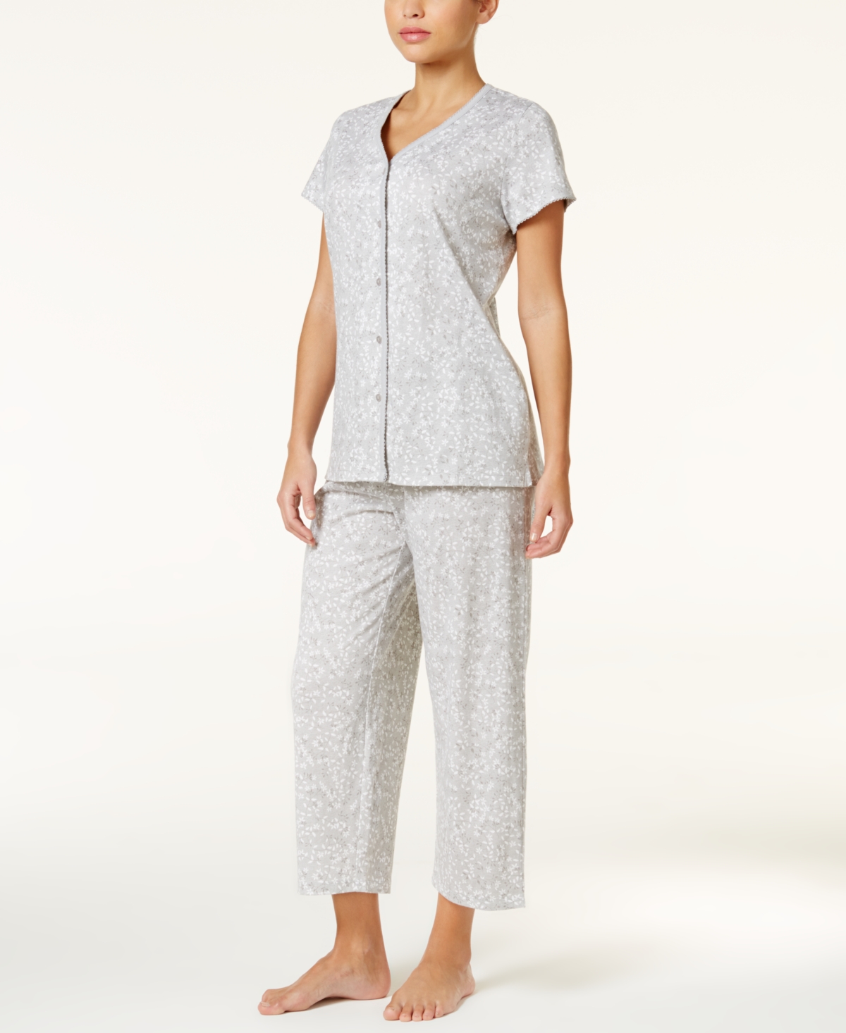 Charter Club Women's Cotton Capri 2pc Pajama Set, Created for Macy's