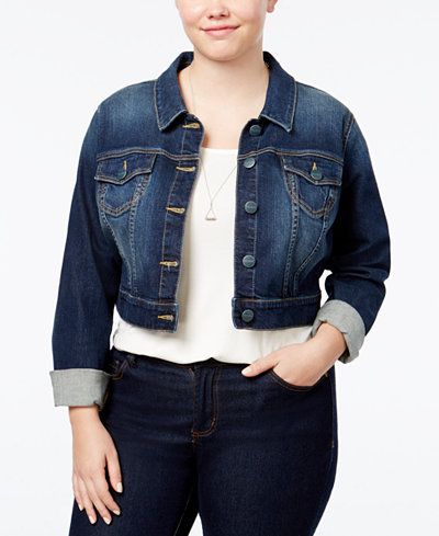 SLINK Jeans Trendy Plus Size Embroidered Denim Jacket