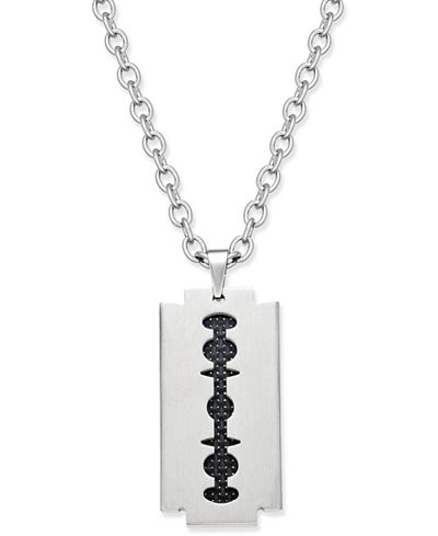Sutton by Rhona Sutton Men's Two-Tone Stainless Steel Blade Pendant Necklace