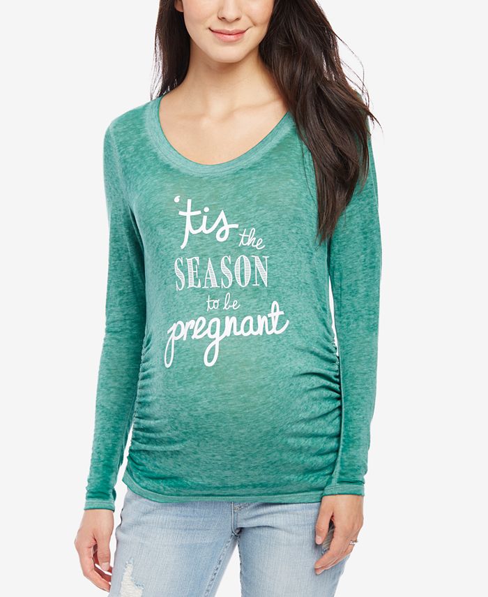 Maternity christmas graphic shirt