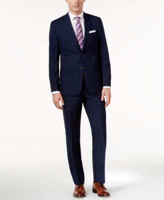 Lauren Ralph Lauren - Men's Big & Tall Slim-Fit Navy Plaid Suit