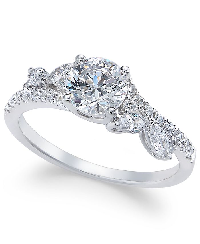 Macy's Diamond Engagement Ring (1-1/4 ct. t.w.) in 14k White Gold - Macy's