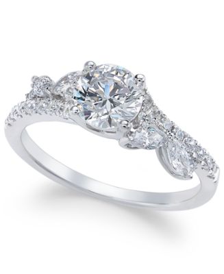 Diamond Engagement Ring (1-1/4 ct. t.w.) in 14k White Gold - Macy's
