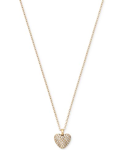 Michael Kors Pavé Heart Pendant Necklace
