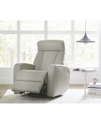 Dasia leather swivel rocker power recliner with articulating headrest and usb power outlet deals