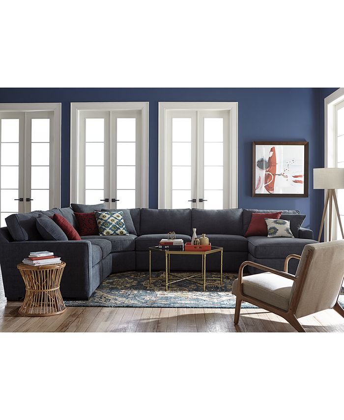 Furniture Radley 5Piece Fabric Chaise Sectional Sofa, Created for Macy
