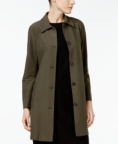 Eileen Fisher Washable Crepe Classic-Collar Jacket
