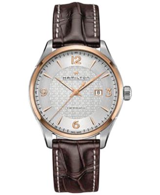 Hamilton - Men's Swiss Automatic Jazzmaster Viewmatic Brown Leather Strap Watch 44mm H42725551