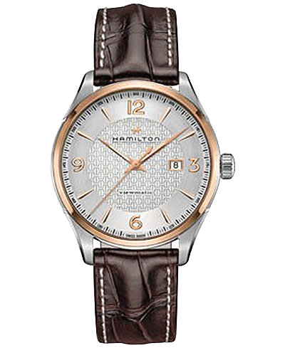Hamilton Men's Swiss Automatic Jazzmaster Viewmatic Brown Leather Strap Watch 44mm H42725551