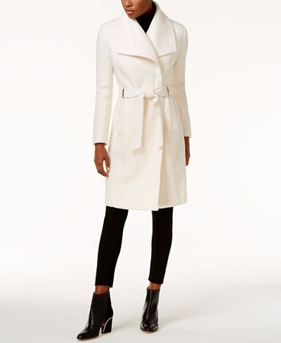 Ivanka Trump Belted Wool Wrap Coat