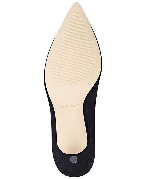 nine west leather & lucite pointed toe pump