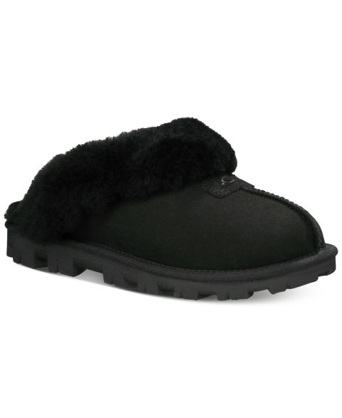 Женские тапочки UGG® Coquette Slip-On Slide Slippers, цвет: Чёрный