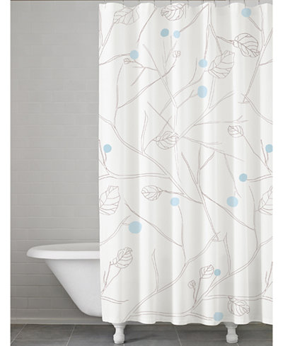 Kassatex Poppy Botanical-Print Shower Curtain