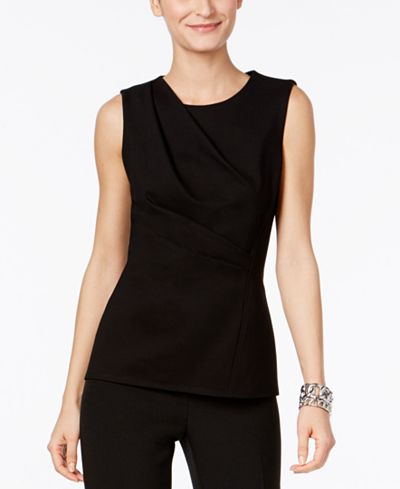 Anne Klein Asymmetrical Pleated Top