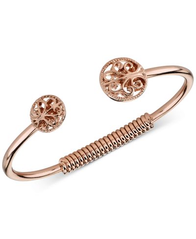 2028 Rose Gold-Tone Filigree Cuff Bracelet