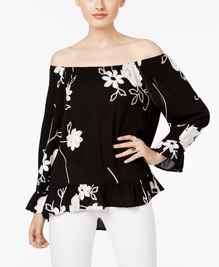 INC International Concepts INC Embroidered OffTheShoulder Top