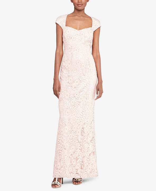Ralph Lauren Women's Sequined Evening Gown Brown Size 16