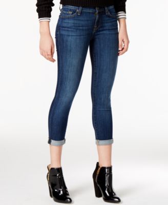 7 For All Mankind - Cropped Skinny Dark-Wash Jeans