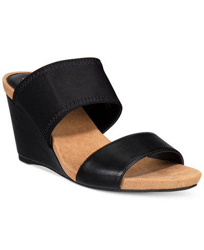 Alfani Women's Step 'N Flex Parrker Slip-On Wedge Sandals, Only at Macy's