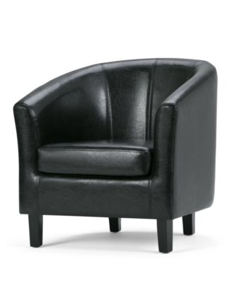 Simpli Home - Faux Leather Tub Chair, Direct Ship