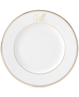 Lenox Federal Gold Monogram Dinner Plate Script Letters