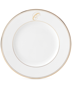 Lenox Federal Gold Monogram Dinner Plate Script Letters