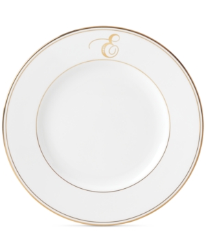 Lenox Federal Gold Monogram Dinner Plate Script Letters