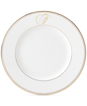 Lenox Federal Gold Monogram Dinner Plate Script Letters