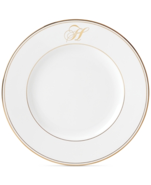 Lenox Federal Gold Monogram Dinner Plate Script Letters