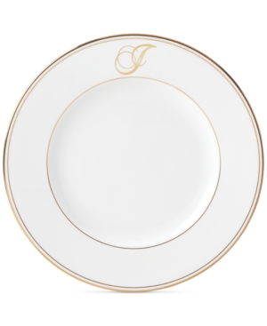 Lenox Federal Gold Monogram Dinner Plate Script Letters