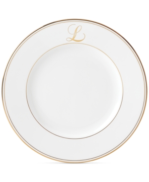 Lenox Federal Gold Monogram Dinner Plate Script Letters
