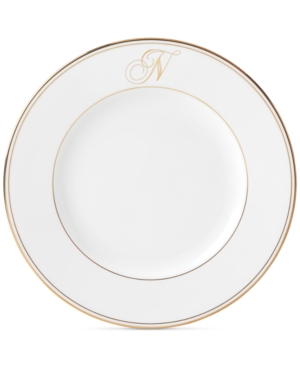 Lenox Federal Gold Monogram Dinner Plate Script Letters
