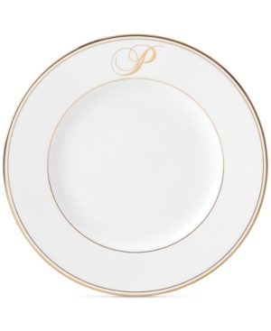 Lenox Federal Gold Monogram Dinner Plate Script Letters