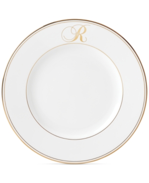 Lenox Federal Gold Monogram Dinner Plate Script Letters