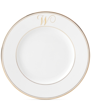 Lenox Federal Gold Monogram Dinner Plate Script Letters