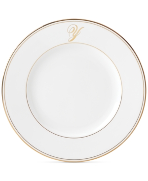 Lenox Federal Gold Monogram Dinner Plate Script Letters