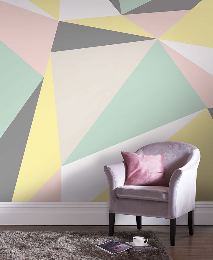 Graham & Brown Pastel Geometric Wall Mural Wallpaper & Reviews