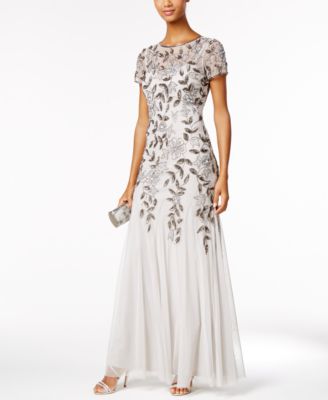 macys silver gown