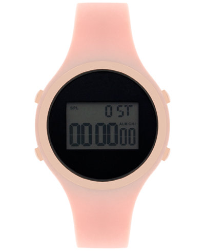 INC International Concepts Women's Digital Blush Silicone Strap Watch 38mm IN017RGBL, Only at Macy's