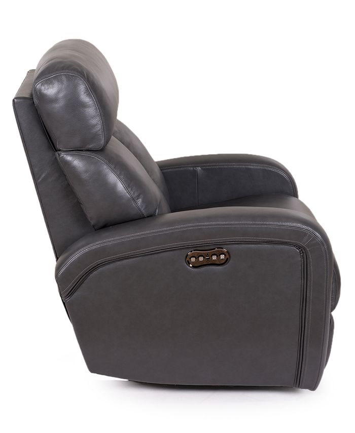 Furniture Criss Leather Power Recliner with Power Headrest and USB