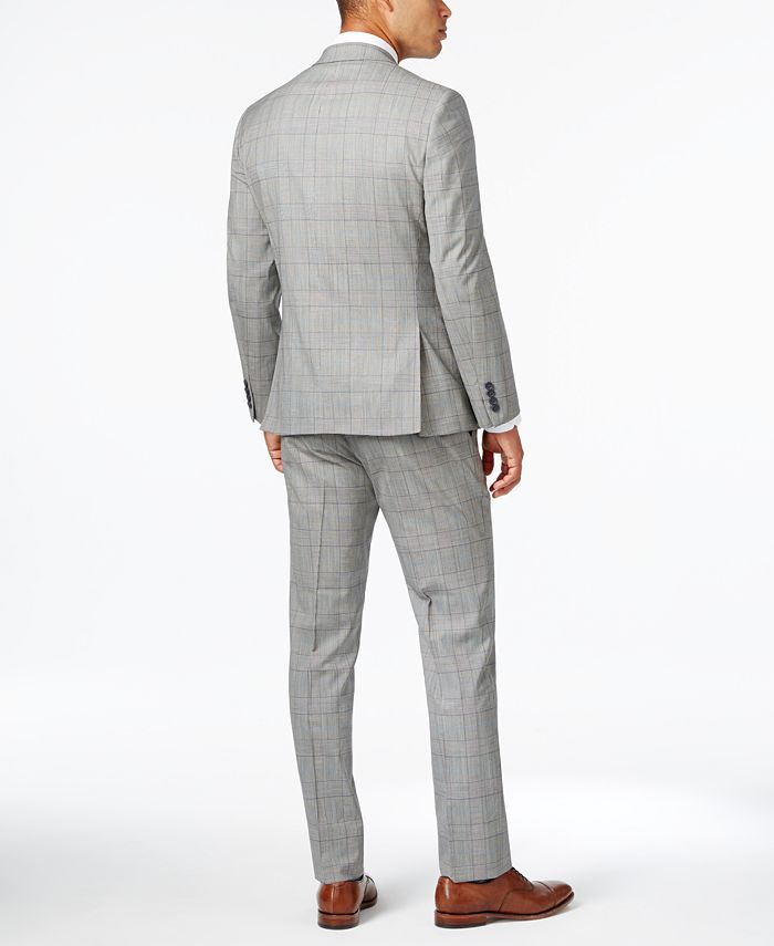 Tallia Men's Slim-Fit Black/White Glen Plaid Vested Suit - Macy's